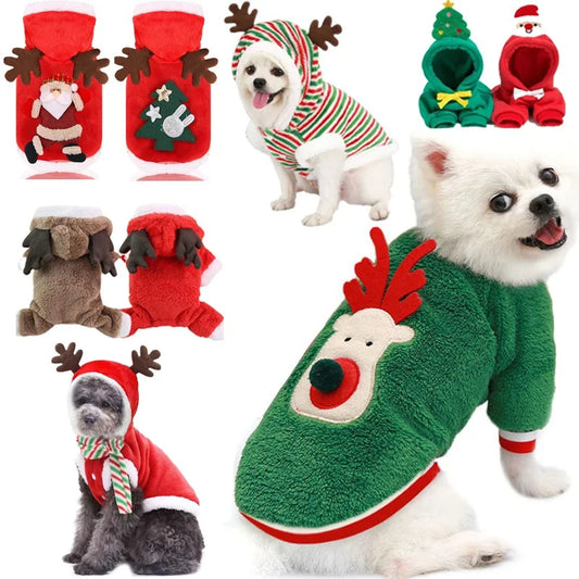 Dog Elk Santa Claus Hoodies -  Tenini Strive Pet