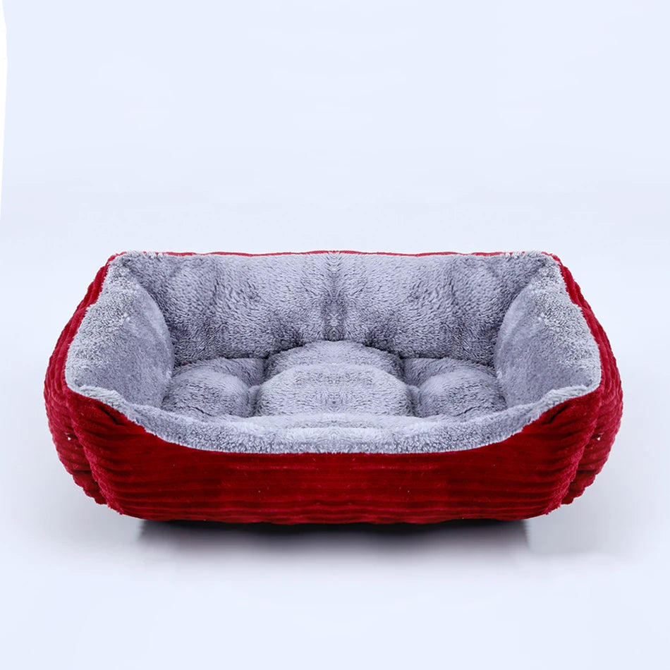 Dog Square Plush Kennel Bed -  Tenini Strive Pet