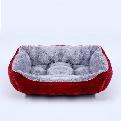 Dog Square Plush Kennel Bed -  Tenini Strive Pet
