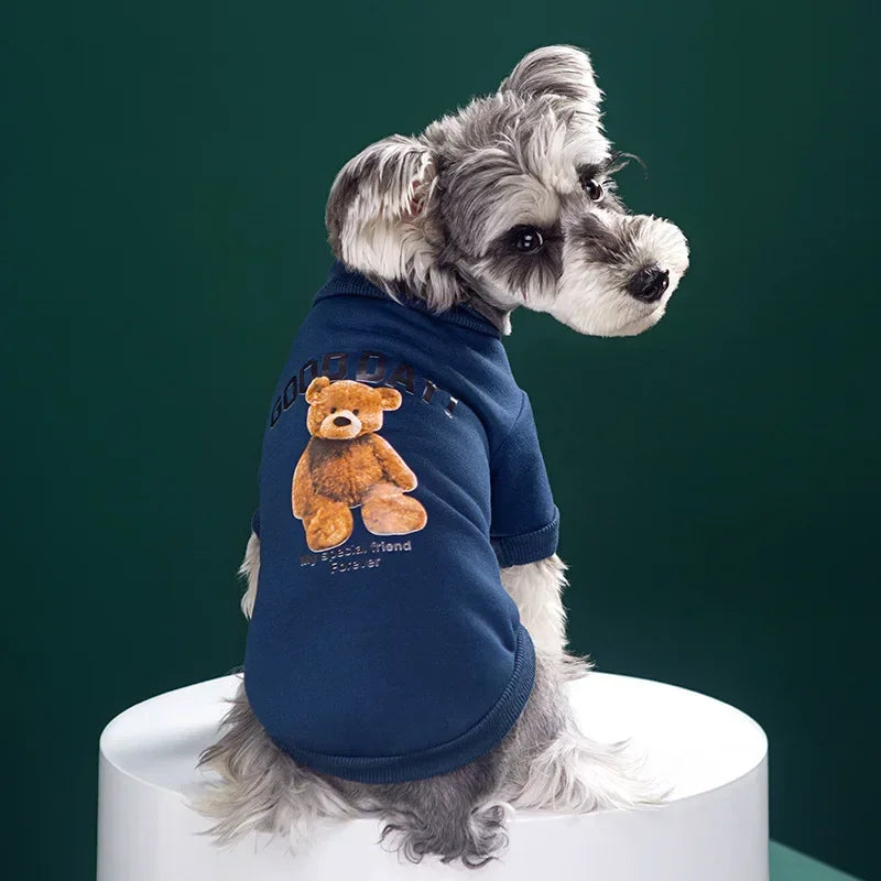 Dog Bear Pattern Winter Sweatshirt for Small Pets | Tenini Strive Pet