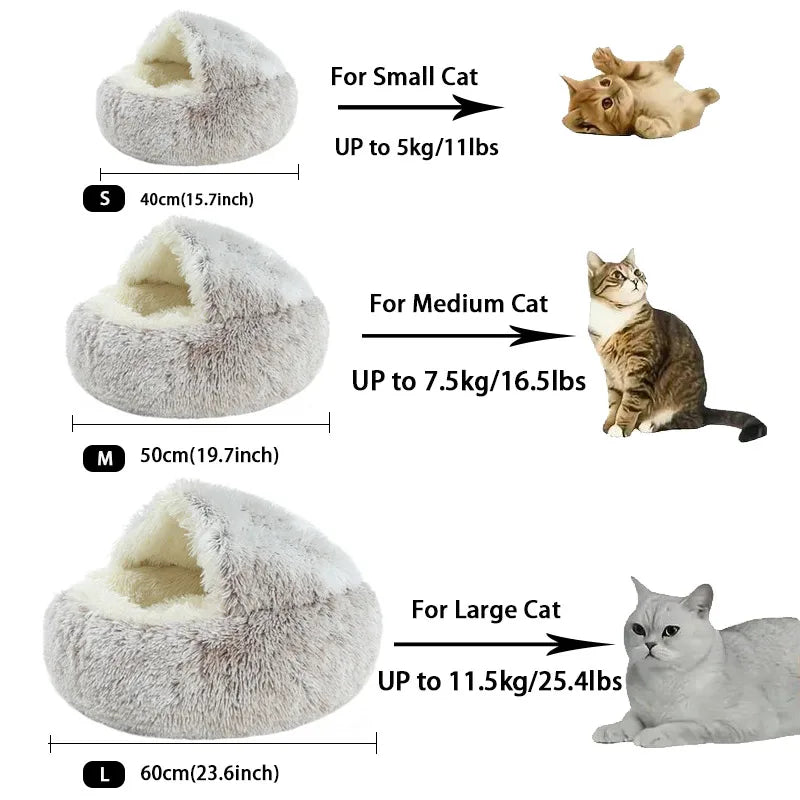 Warm Cat Semi-enclosed Bed -  Tenini Strive Pet