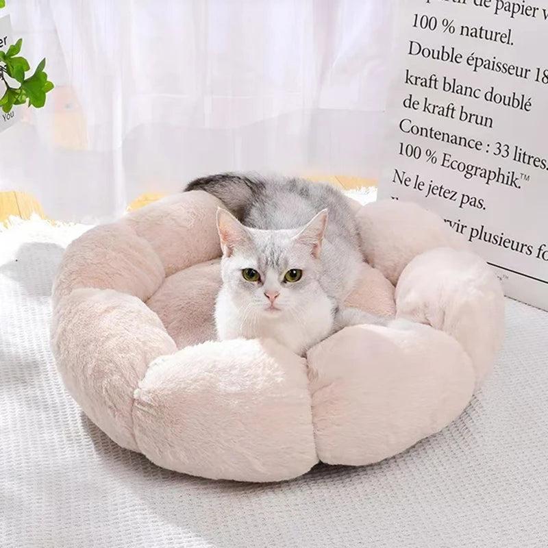 Soft Plush Pet Cat Flower Nest -  Tenini Strive Pet
