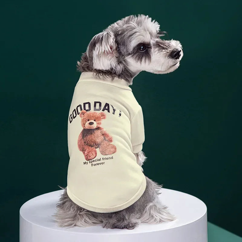 Dog Bear Pattern Winter Sweatshirt for Small Pets | Tenini Strive Pet