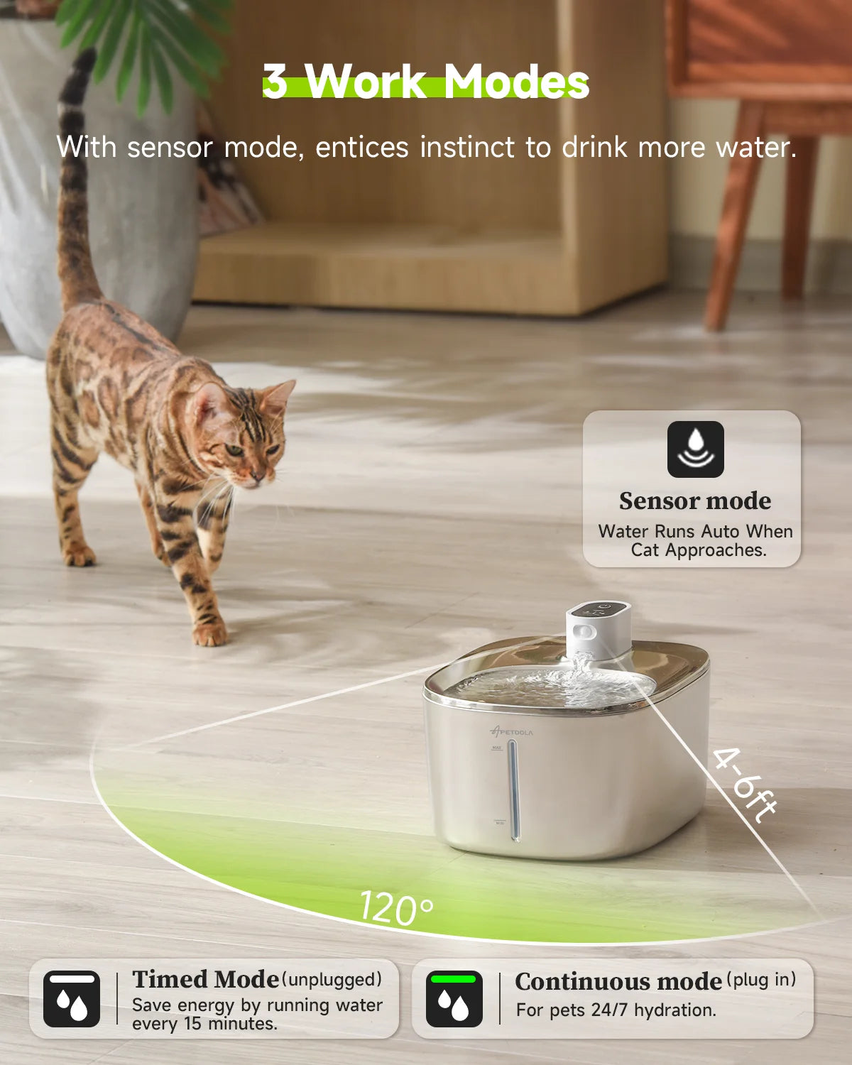 Wireless Cat Water Fountain -  Tenini Strive Pet